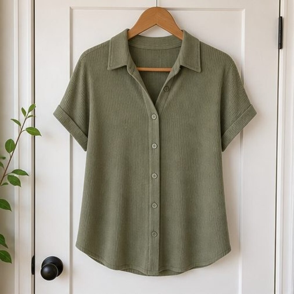 Olive Button Blouse
